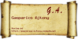 Gasparics Ajtony névjegykártya
